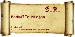 Bodnár Mirjam névjegykártya
